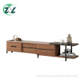 Walnut Marble Wooden Cabinet Adjustable Modern TV Stand